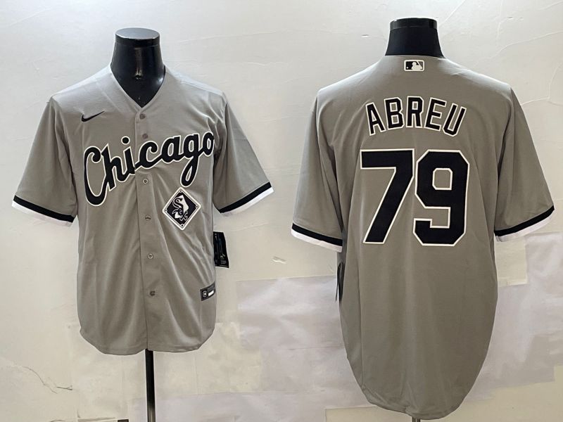 Men Chicago White Sox #79 Abreu Grey Game 2025 Nike MLB Jersey style 6->chicago white sox->MLB Jersey